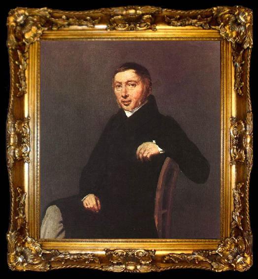 framed   Jean Baptiste Camille  Corot Portrait of Laurent-Denis Sennegon, ta009-2